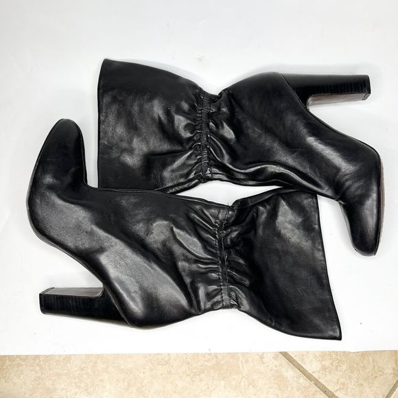 Market 22 Palmer Black Leather Heeled Ankle Boots Genuine Leather Size 39 / 8 - Picture 7 of 14